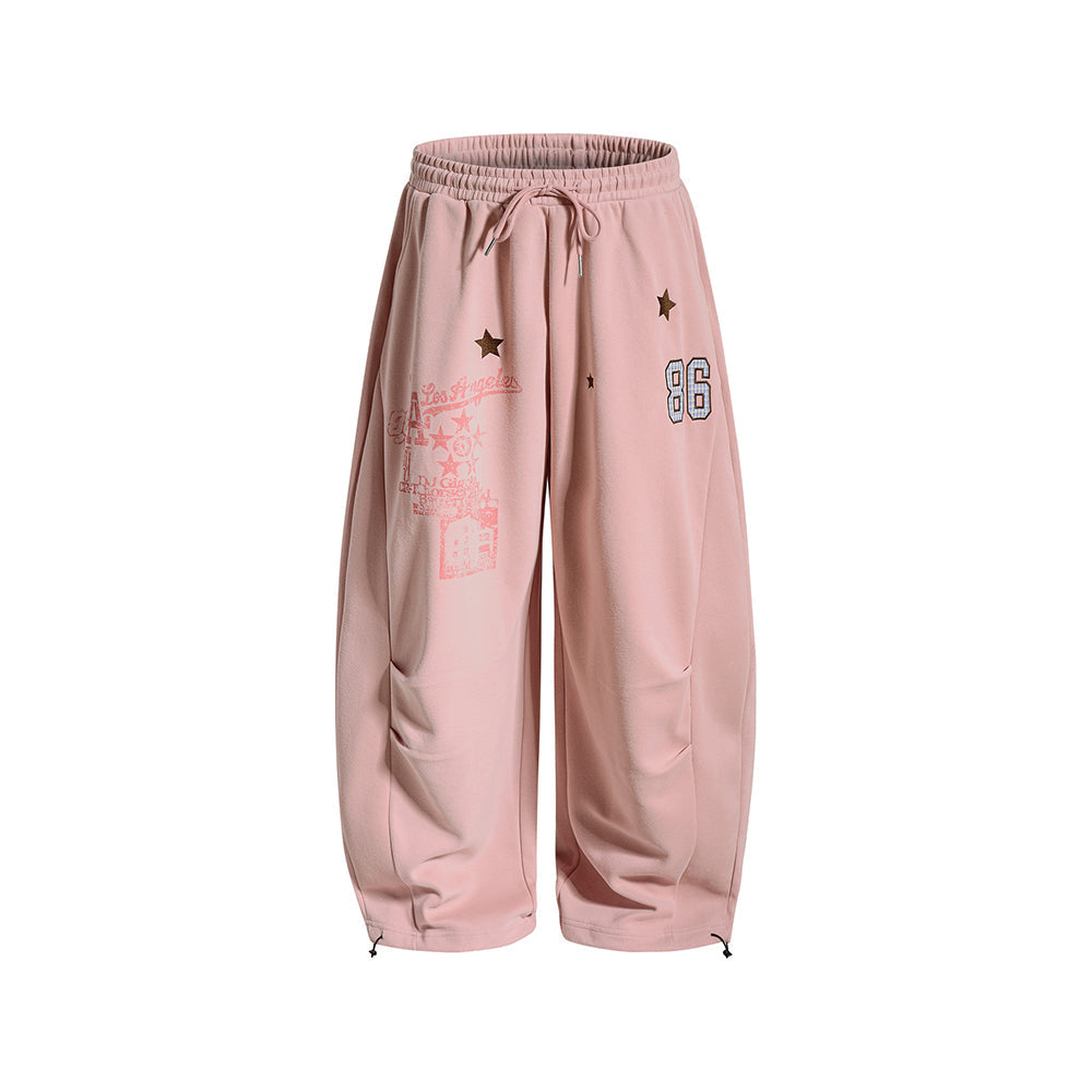 Retro letter casual pants