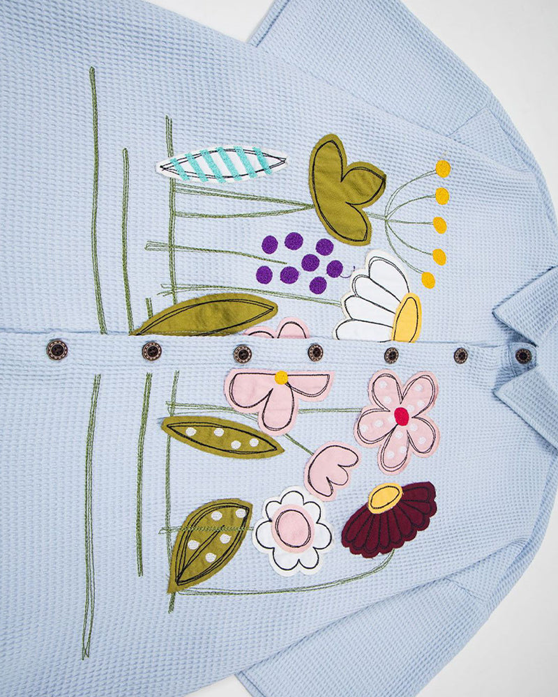 Floral short-sleeved shirt