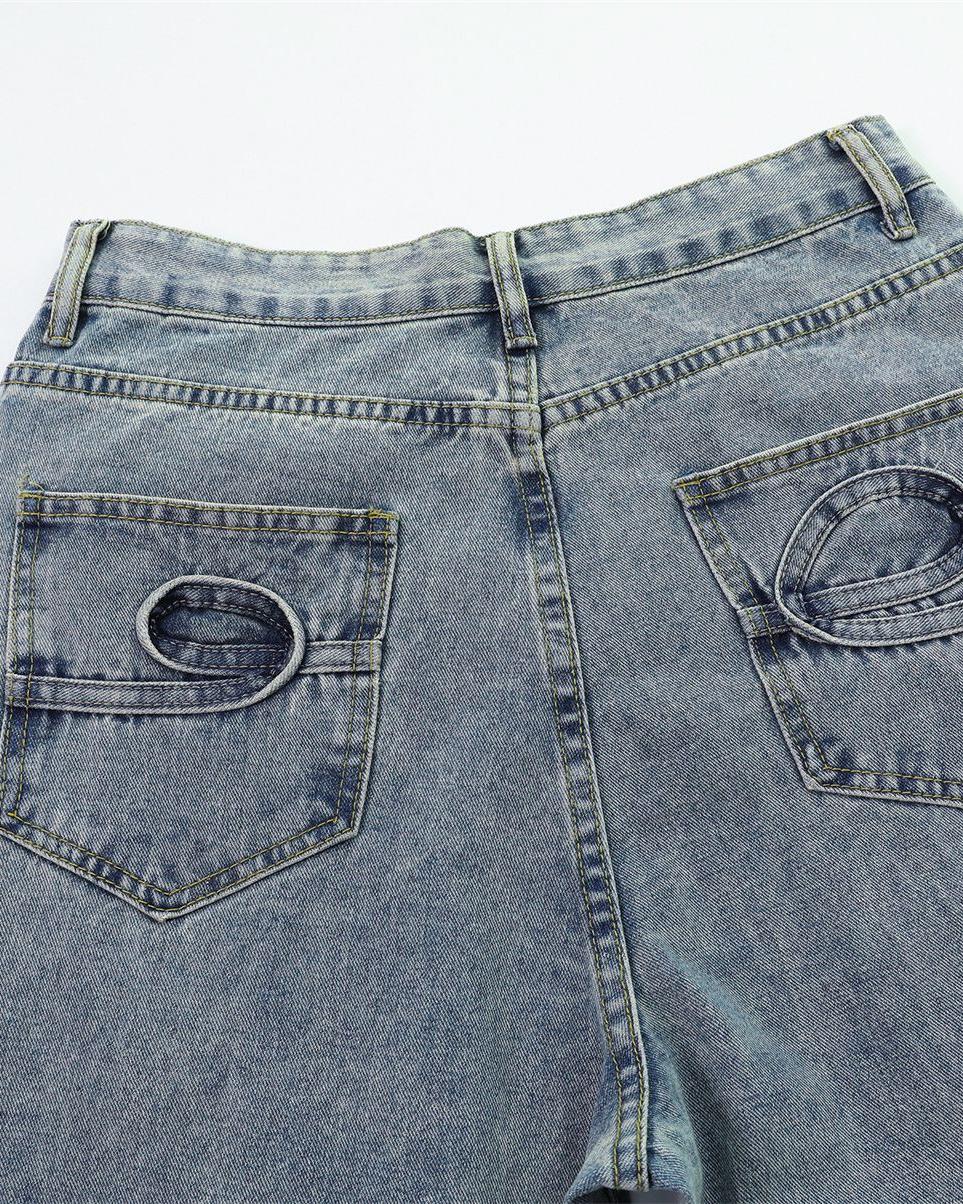 Designer slim straight jeans
