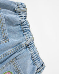 Retro-style fun embroidered jeans