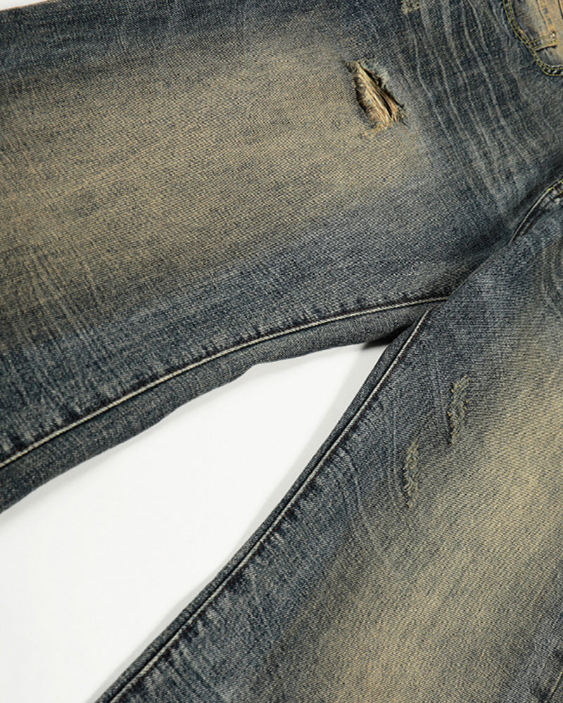 Washed straight jeans