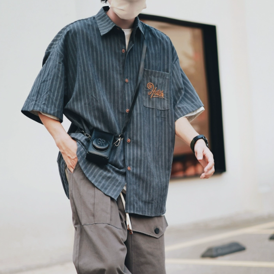 American retro striped shirt