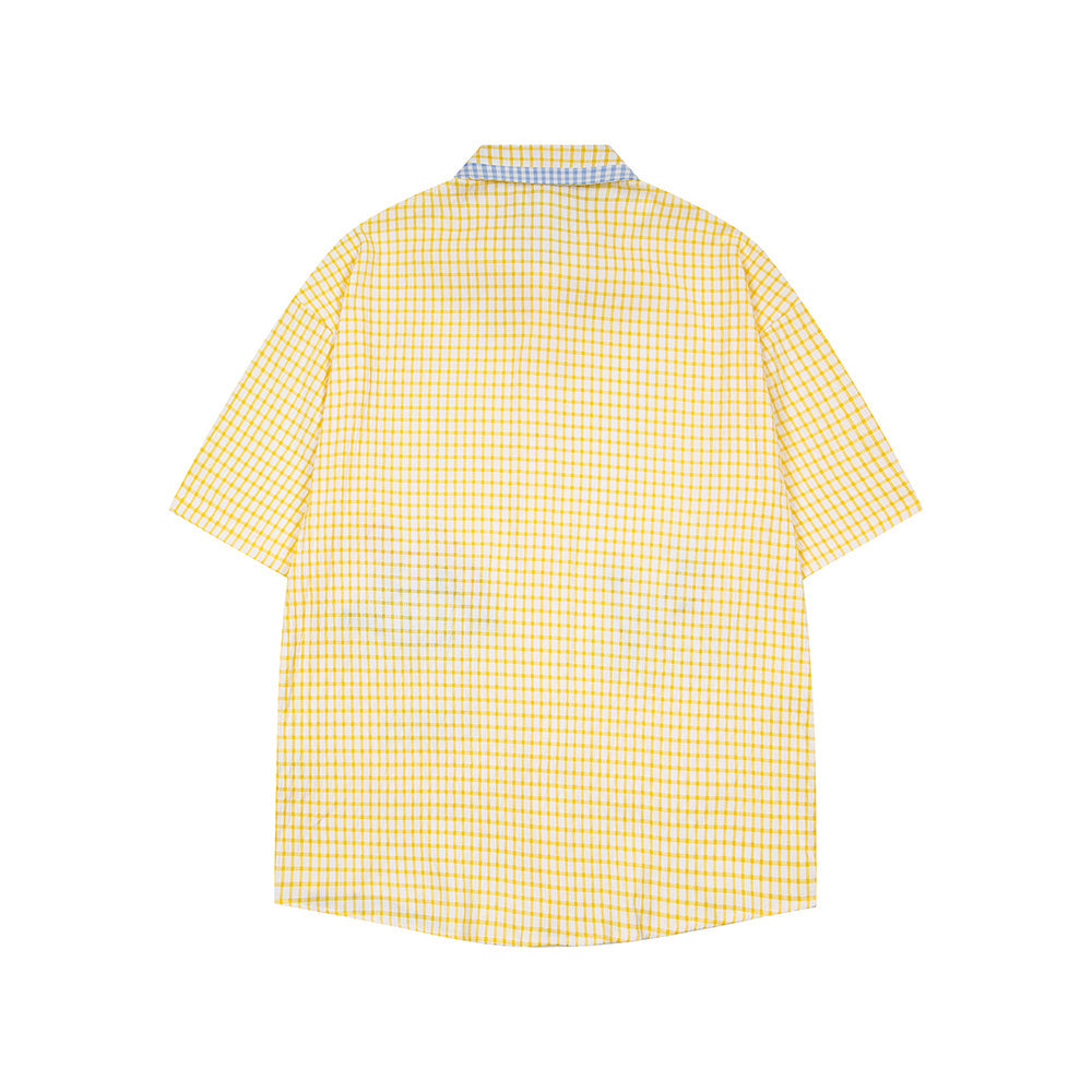 Plaid cat short-sleeved shirt