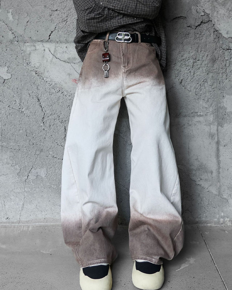tie-dye loose jeans