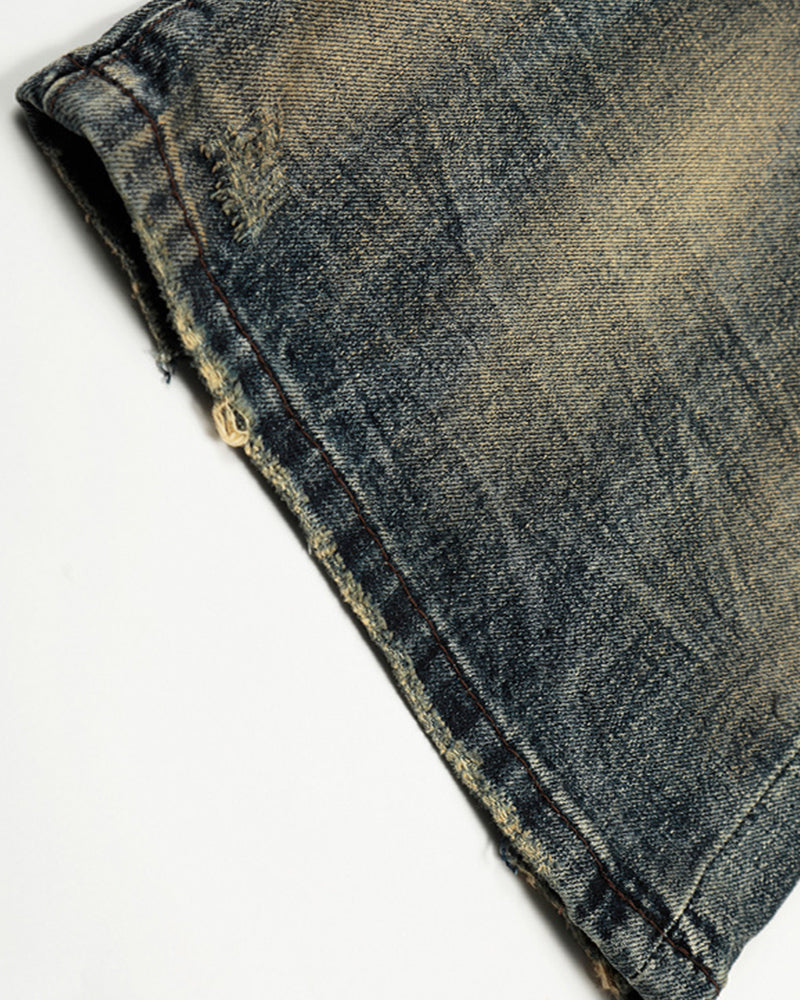 Washed straight jeans