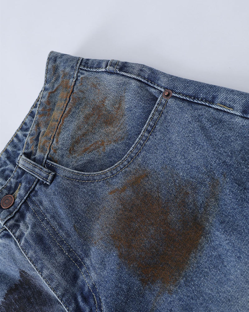 Distressed casual jeans