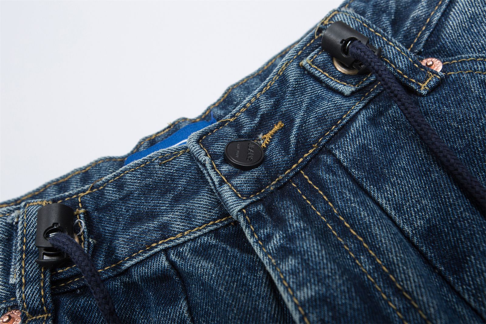 Vintage washed denim trousers