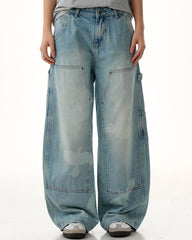 Washed straight jeans