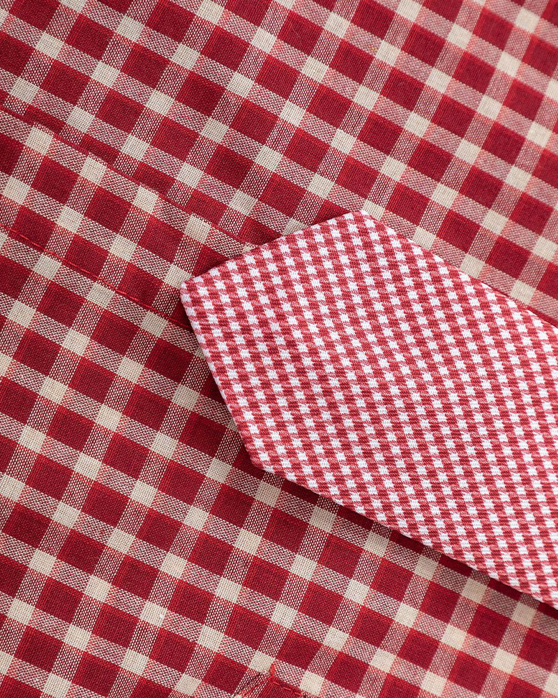 Retro plaid short-sleeved shirt