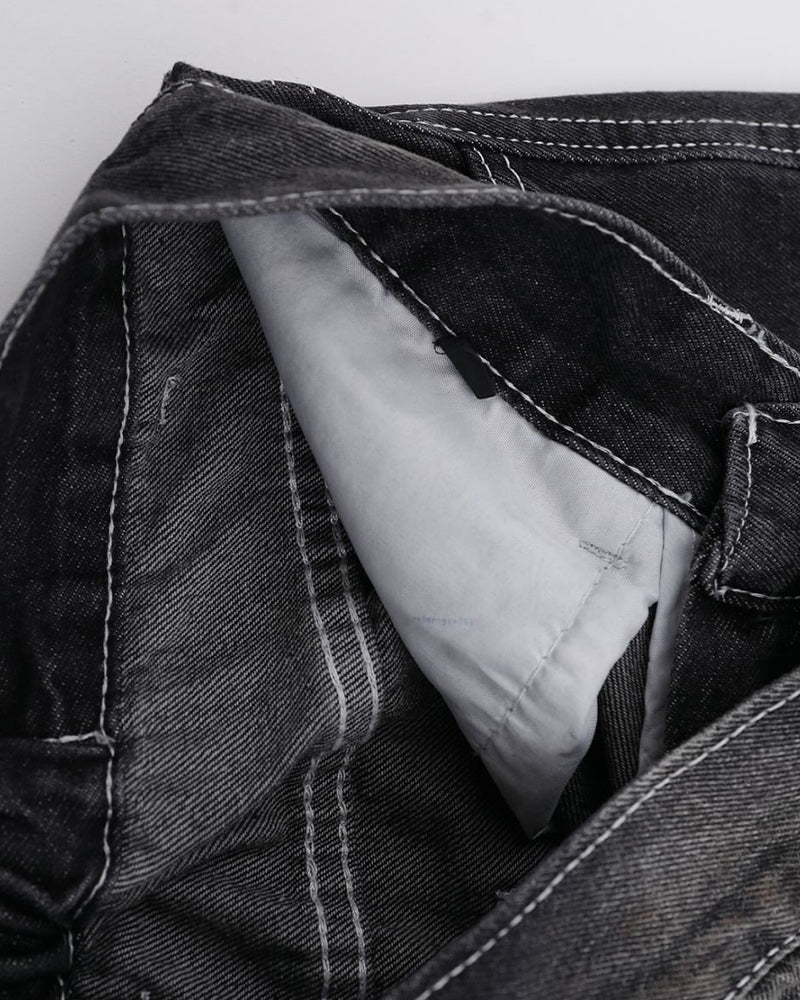 Washed straight jeans