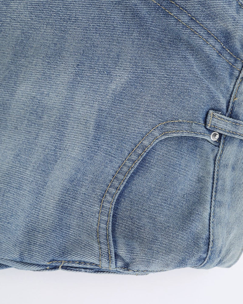 Washed Simple Denim Pants