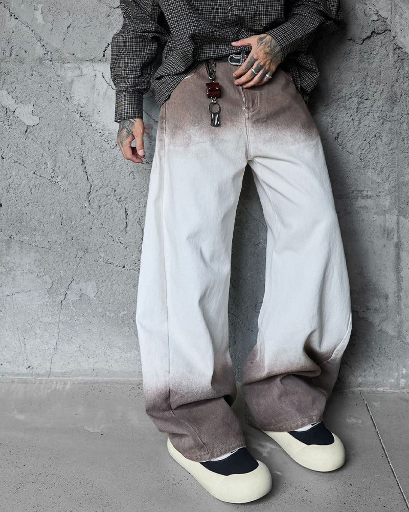 tie-dye loose jeans