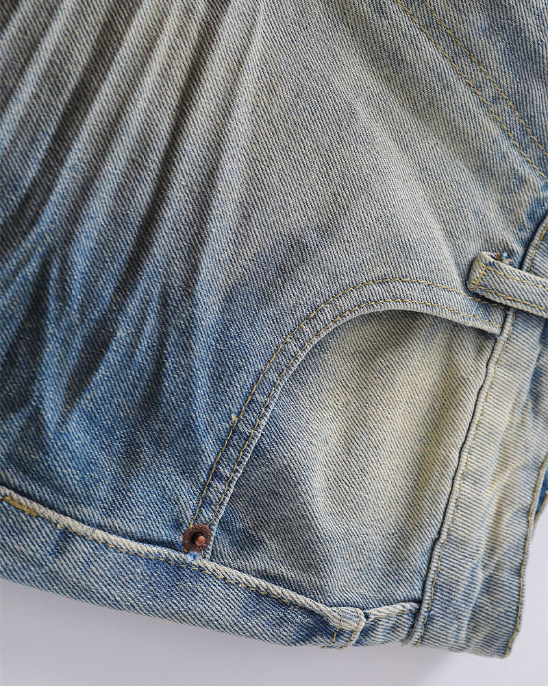 Washed straight jeans