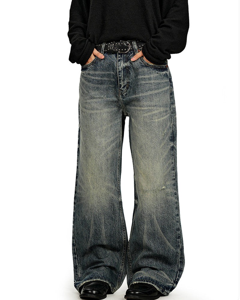Distressed casual trousers