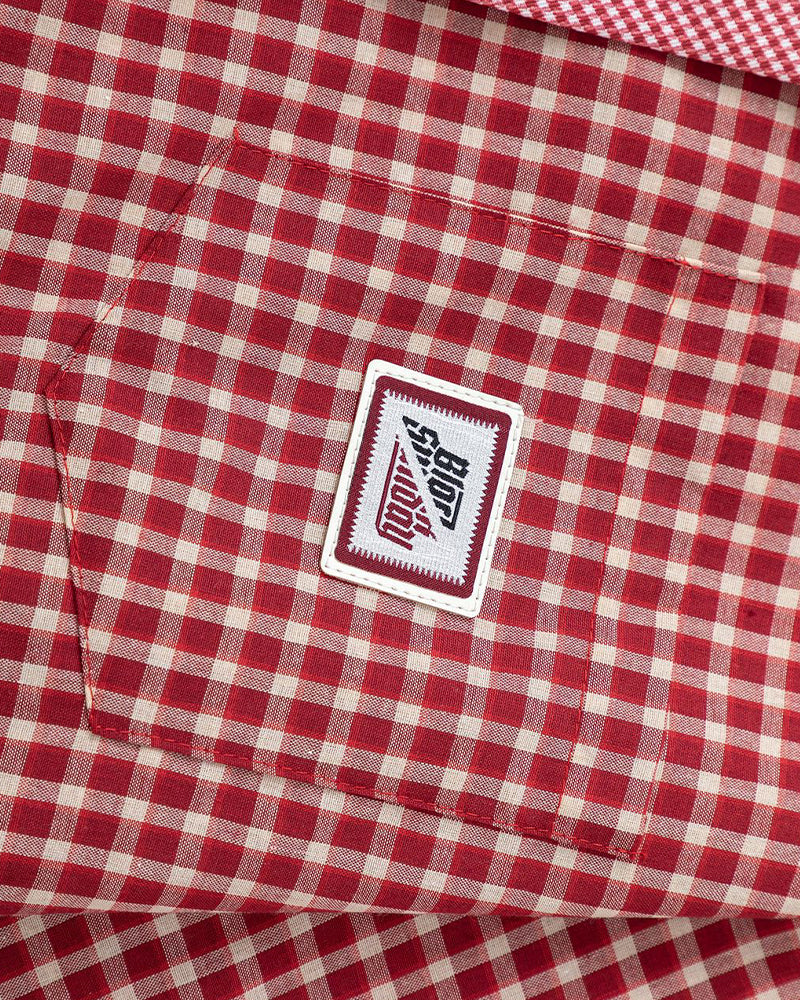Retro plaid short-sleeved shirt