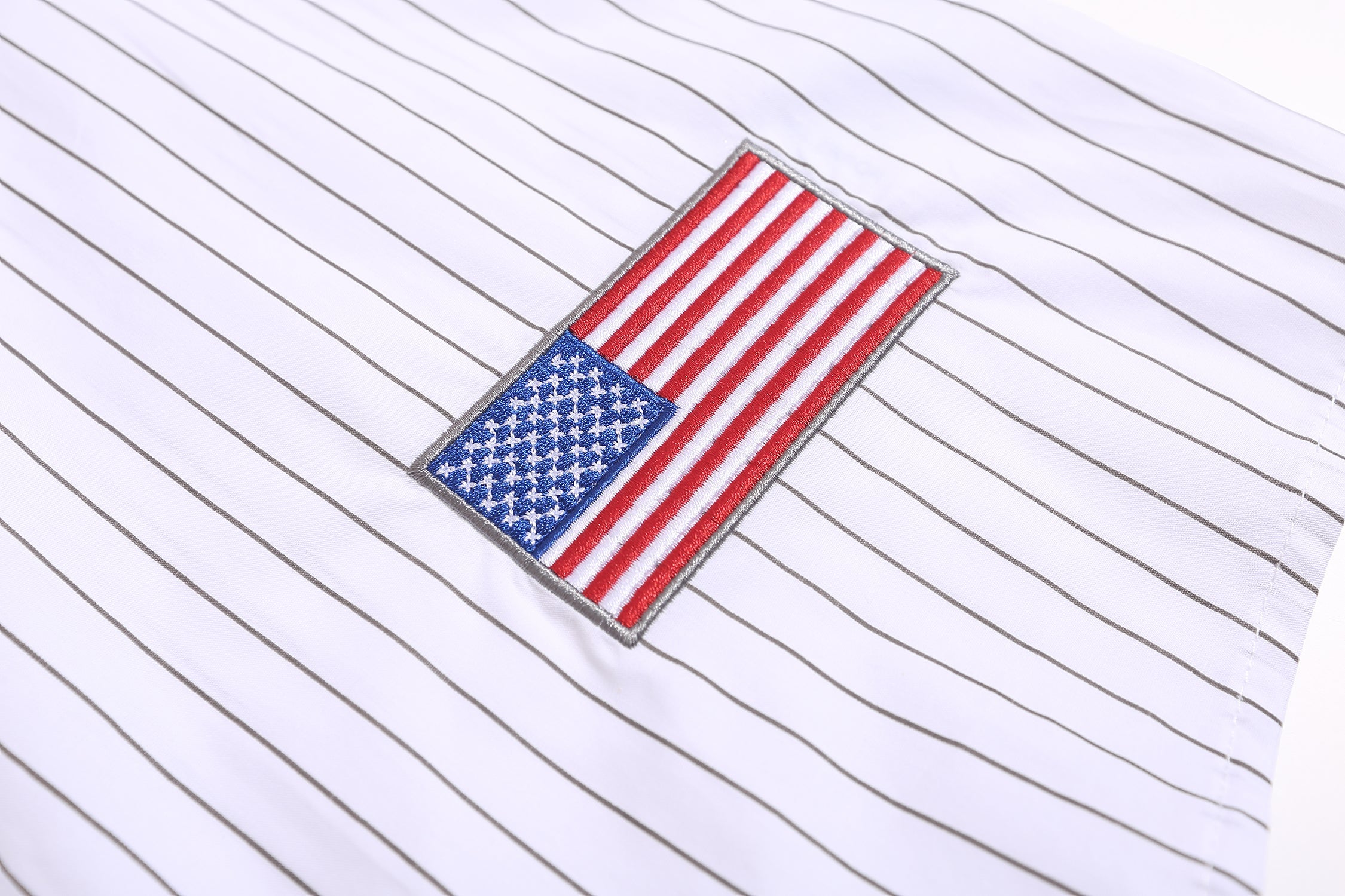 American retro vertical striped baseball shirt