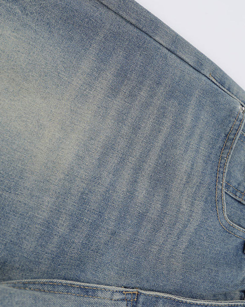 Washed straight jeans