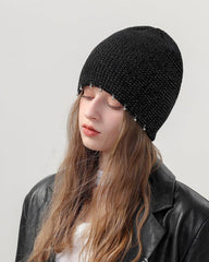 Knitted beaded toe cap