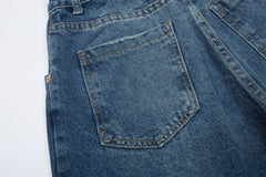 Vintage washed denim trousers
