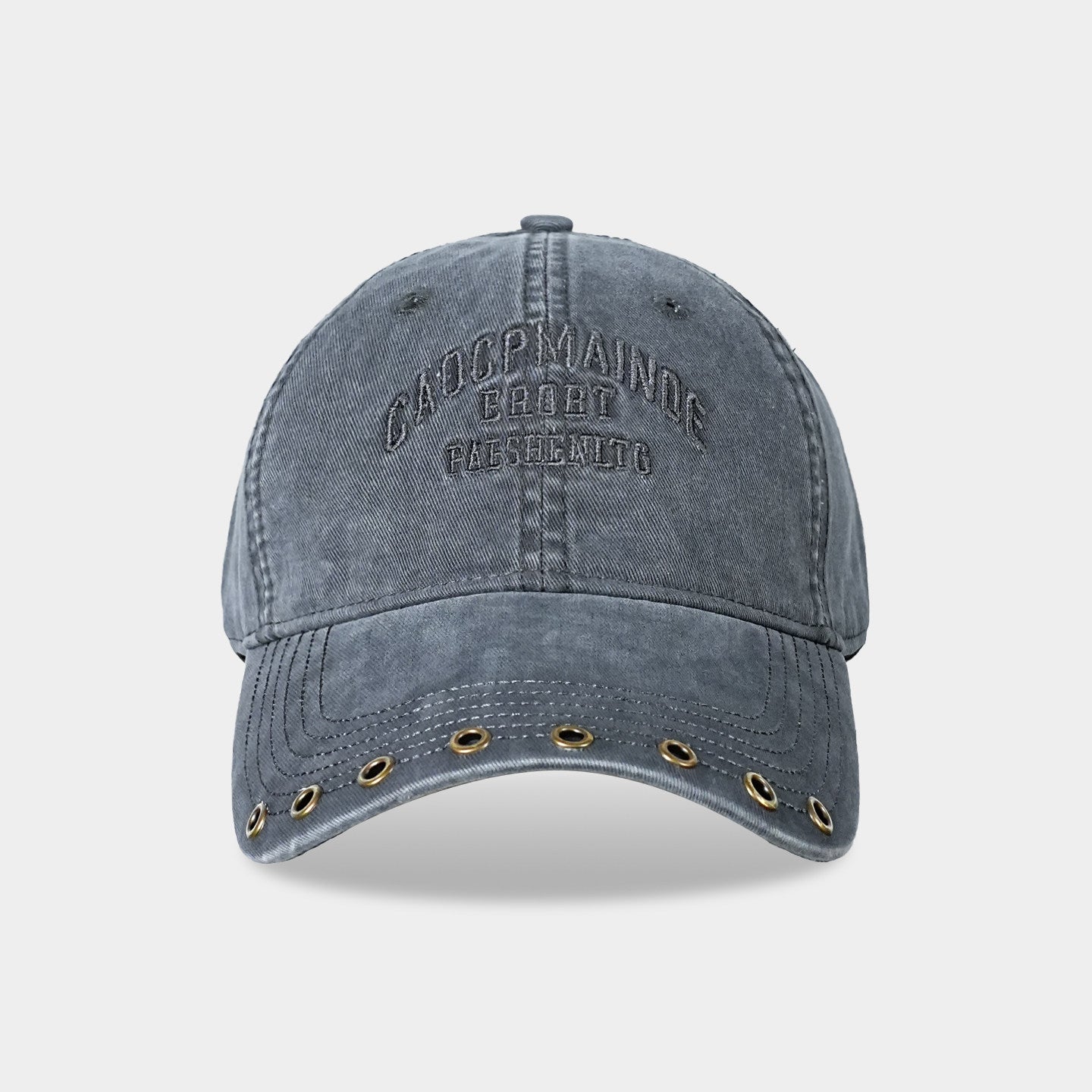 Distressed embroidered baseball cap