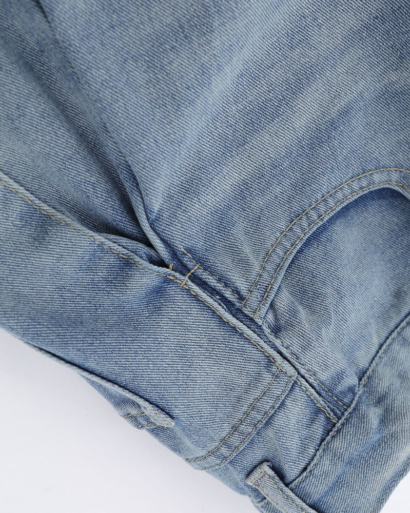 Washed Simple Denim Pants
