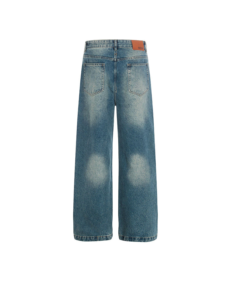 Faded distressed jeans