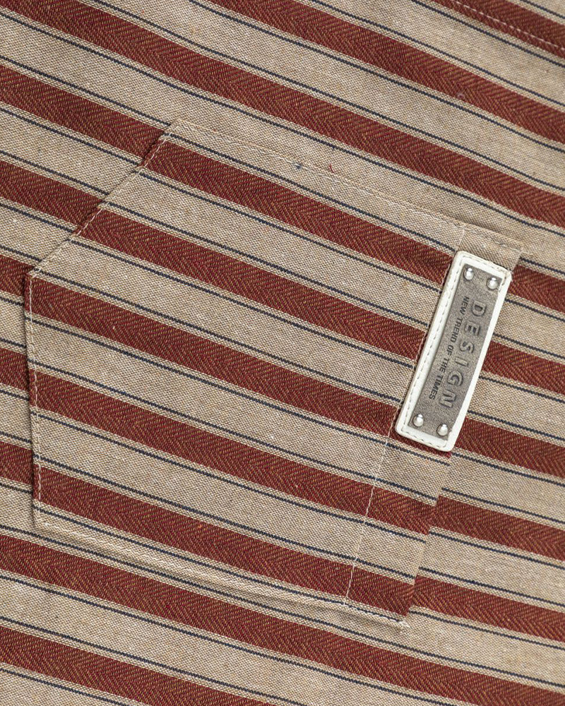Retro striped short-sleeved shirt