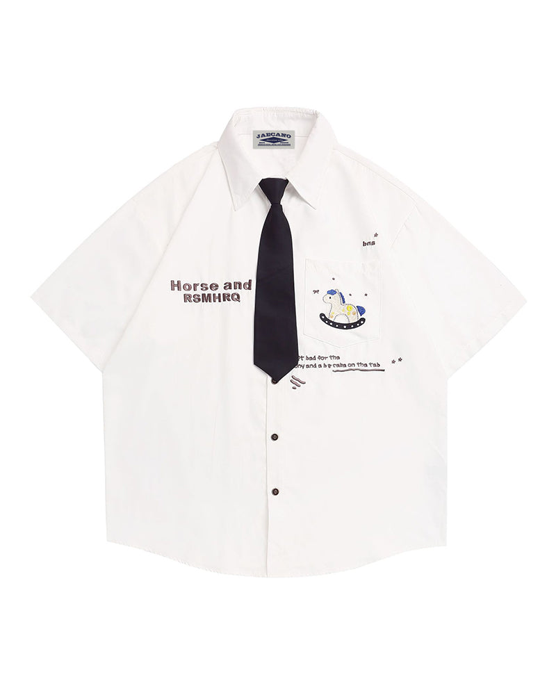 Vintage Embroidered Short Sleeve Shirt