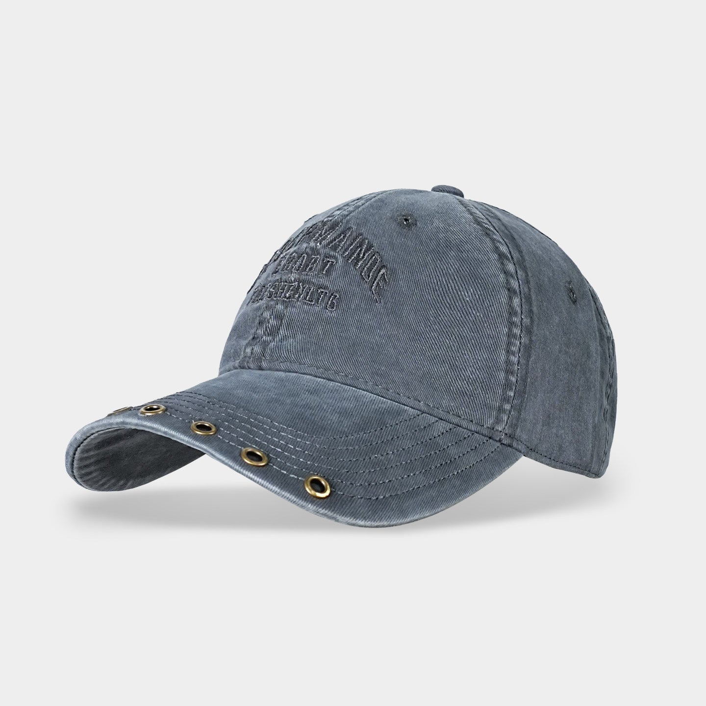Distressed embroidered baseball cap