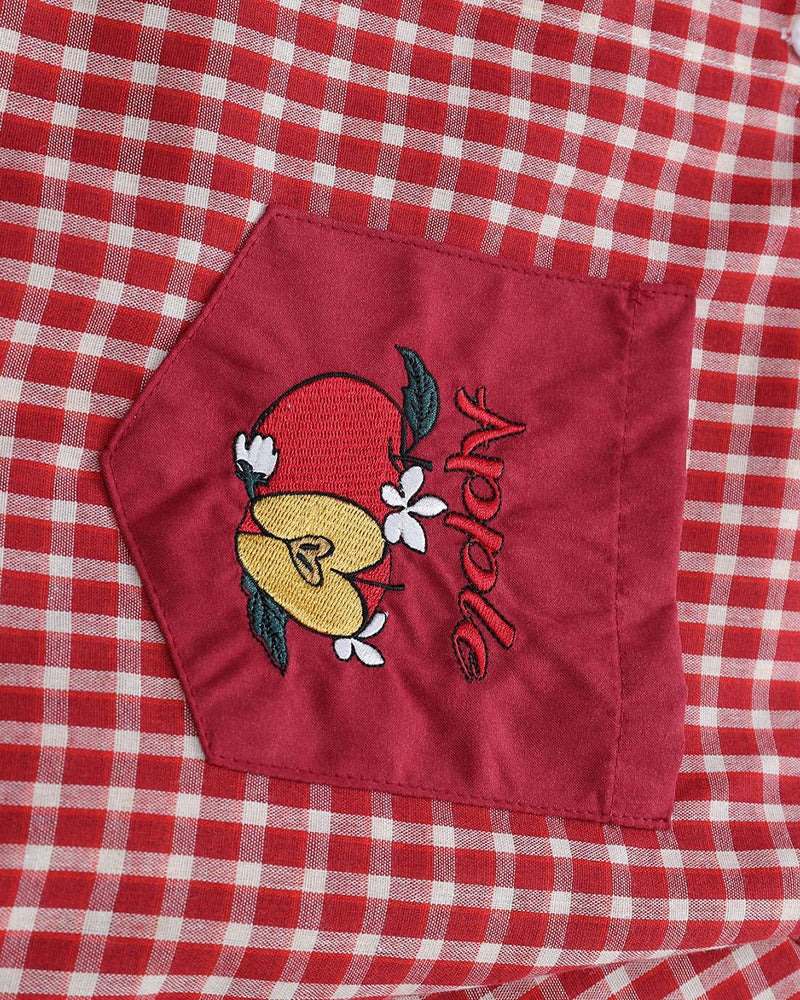 Vintage check short-sleeved shirt