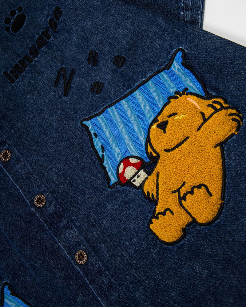 Cartoon Embroidered Short-Sleeve Shirt