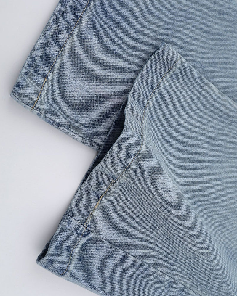 Washed Simple Denim Pants