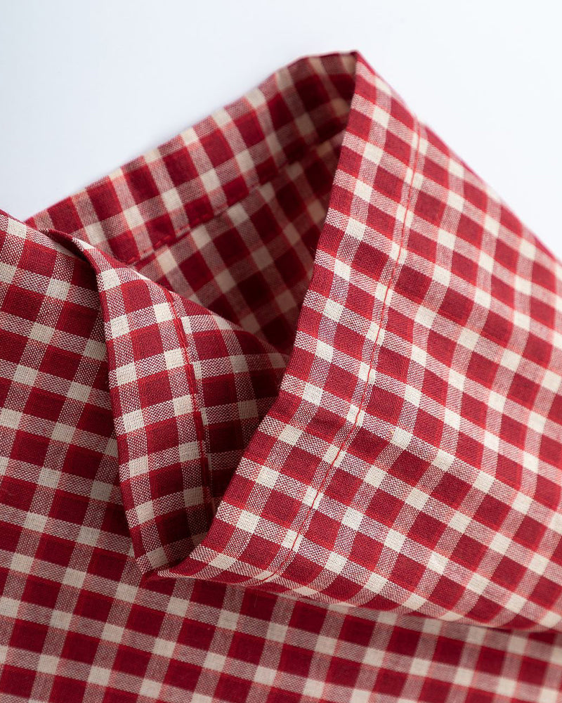 Retro plaid short-sleeved shirt