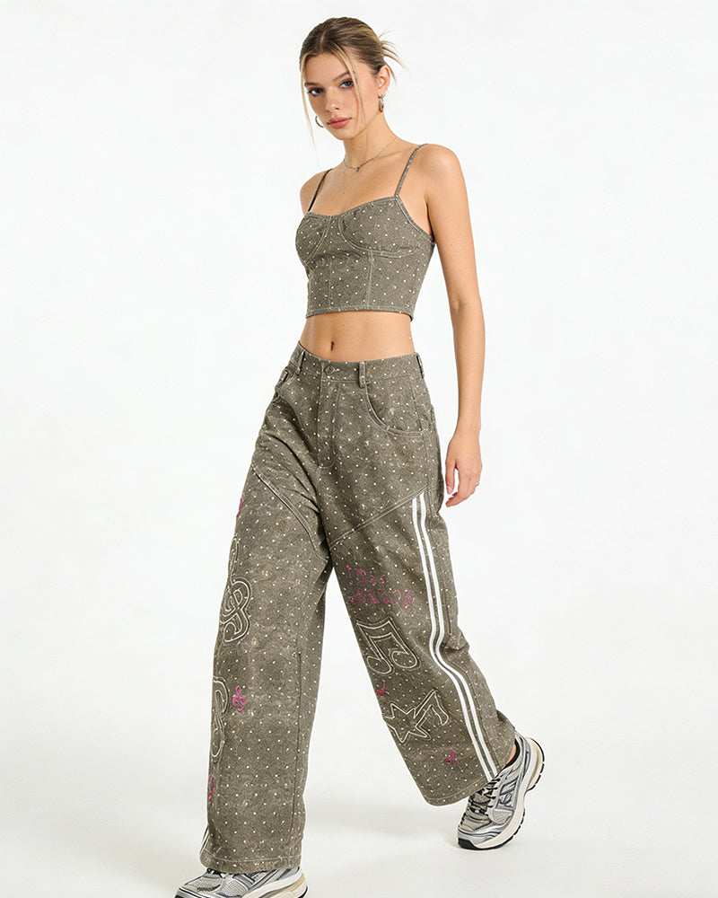 Casual polka dot jeans
