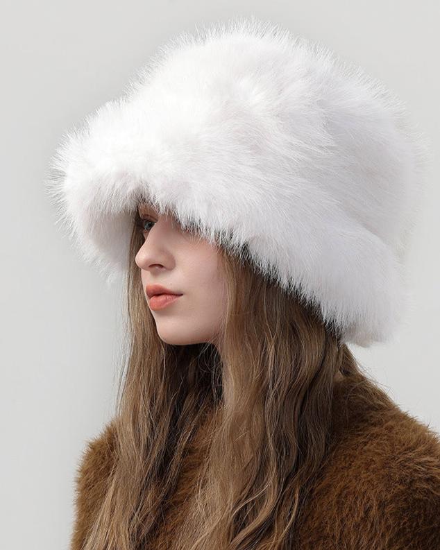 Warm solid color plush hat