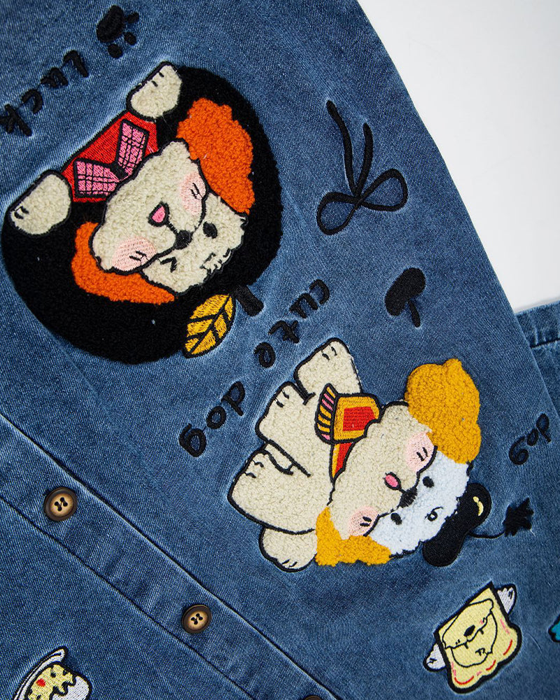 Retro contrast short-sleeved shirt