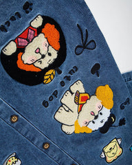Retro contrast short-sleeved shirt