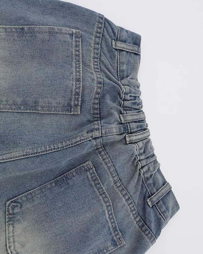 Washed straight jeans