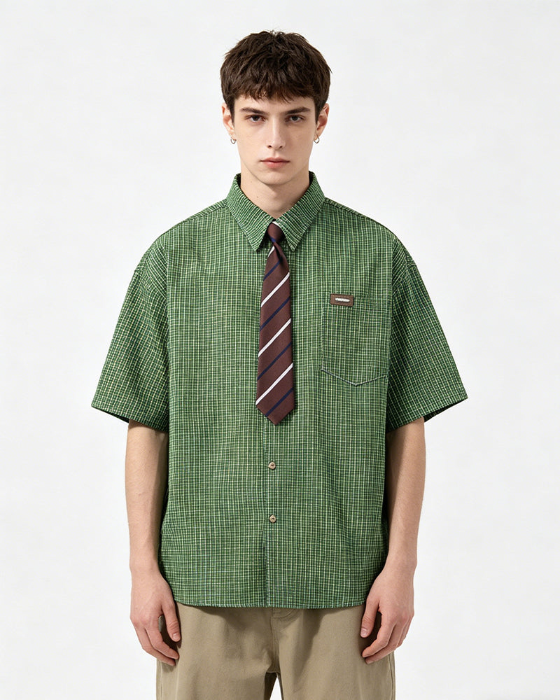 Retro versatile short-sleeved shirt