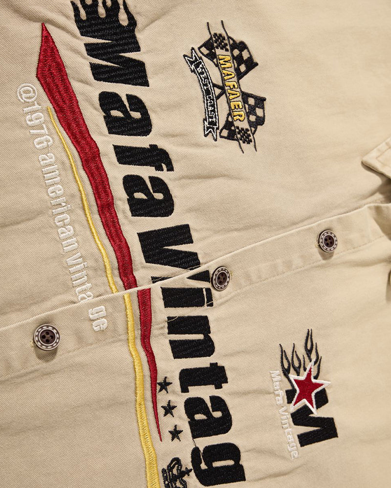 Distressed casual short-sleeved shirt