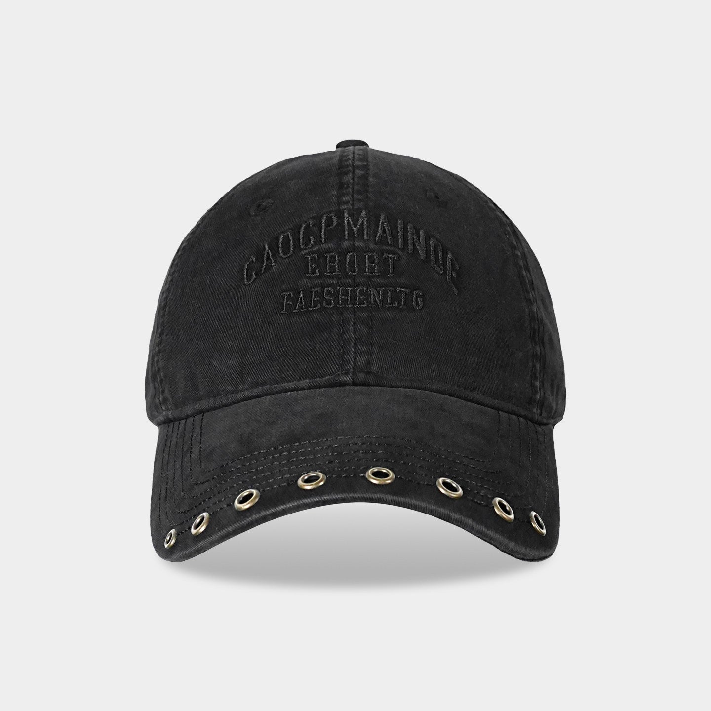 Distressed embroidered baseball cap