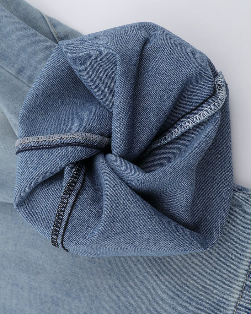 Washed Simple Denim Pants