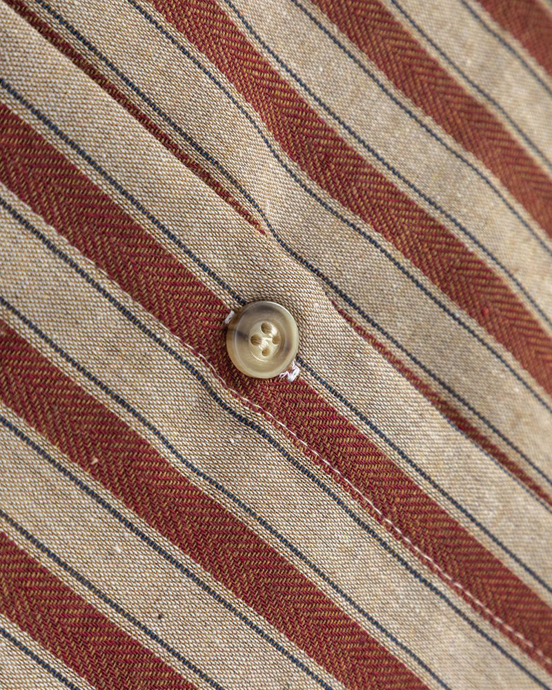 Retro striped short-sleeved shirt