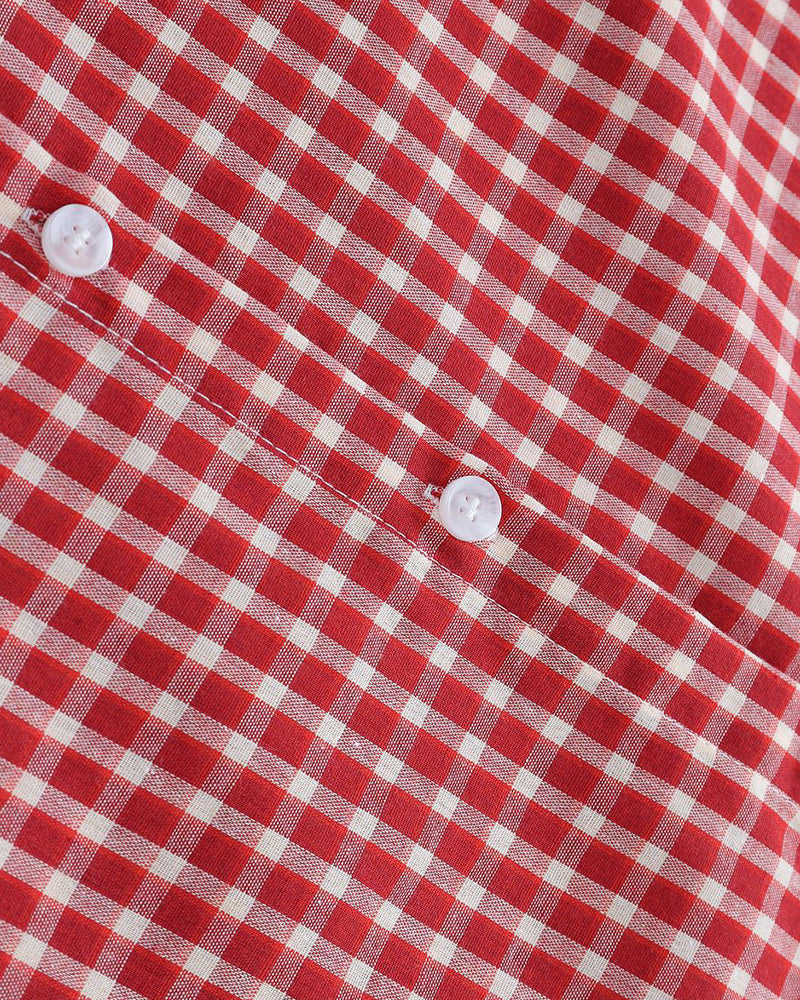 Vintage check short-sleeved shirt