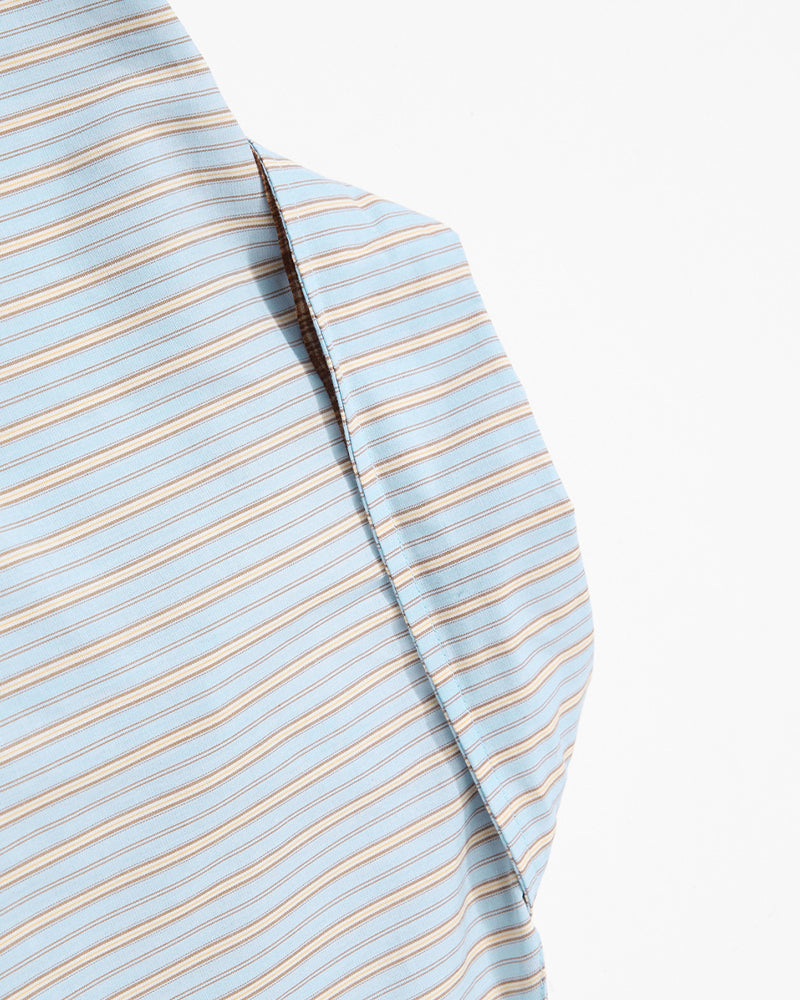 Vertical striped short-sleeved shirt