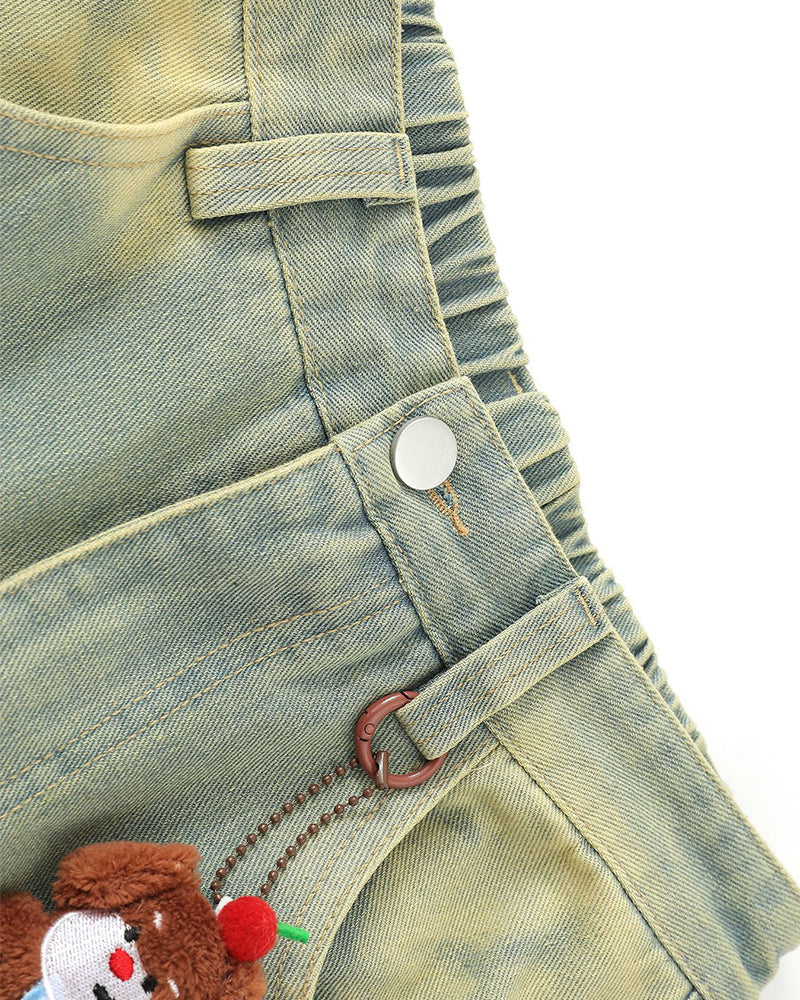 Fun straight-leg denim pants