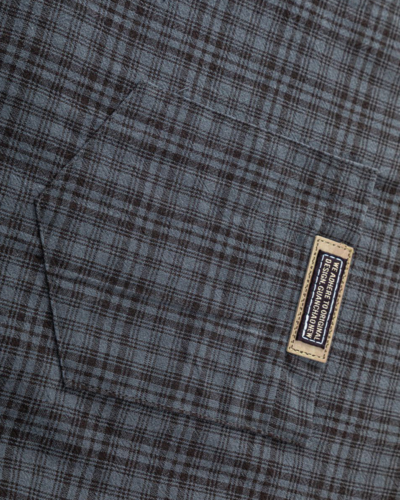 Retro plaid short-sleeved shirt