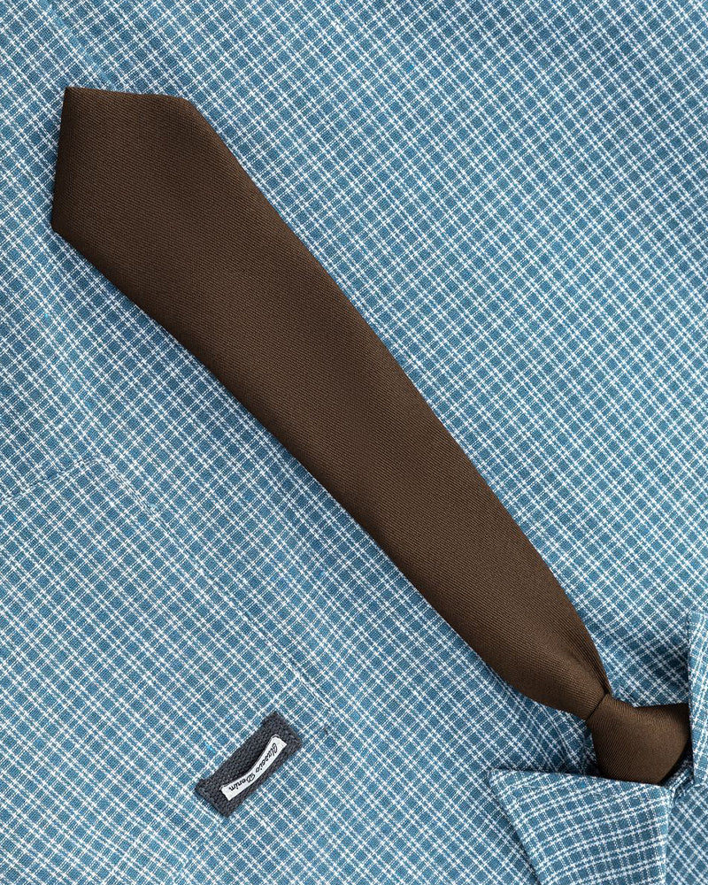 Vintage check short-sleeved shirt