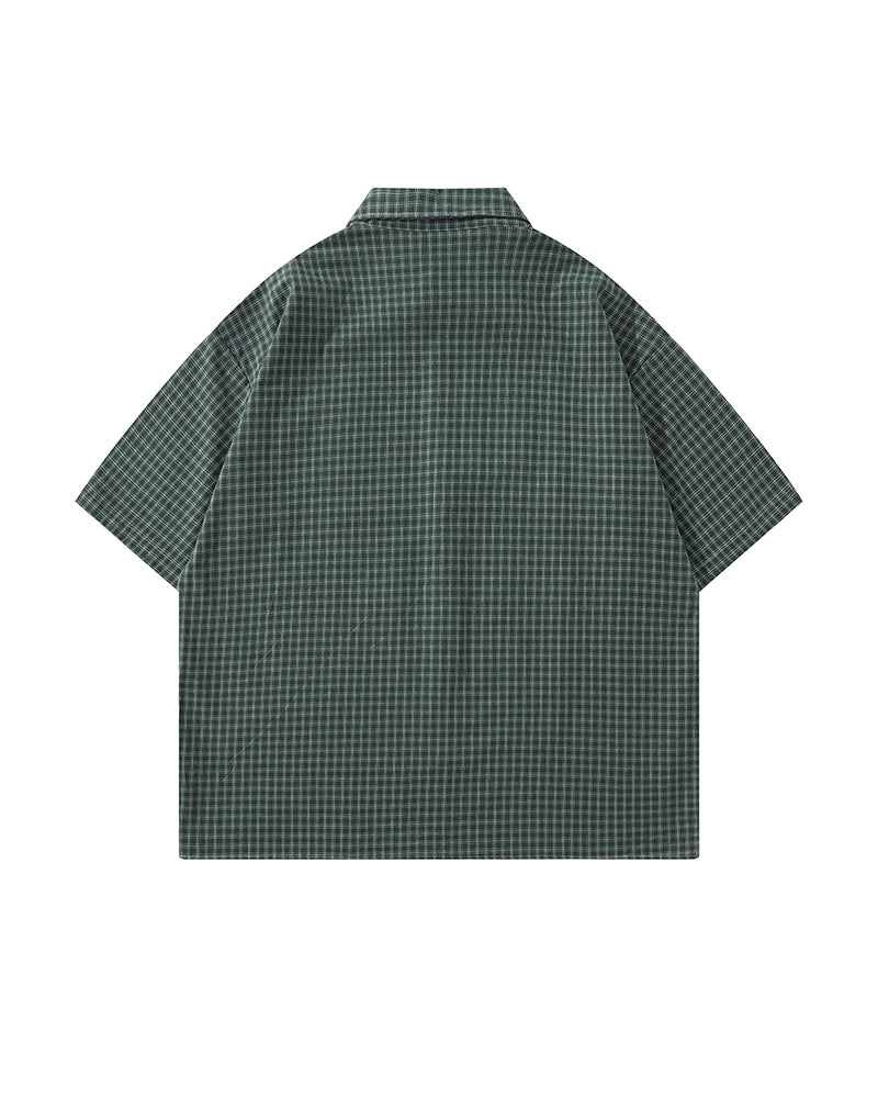 Vintage check short-sleeved shirt
