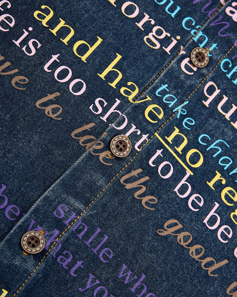 Retro washed English short-sleeved shirt
